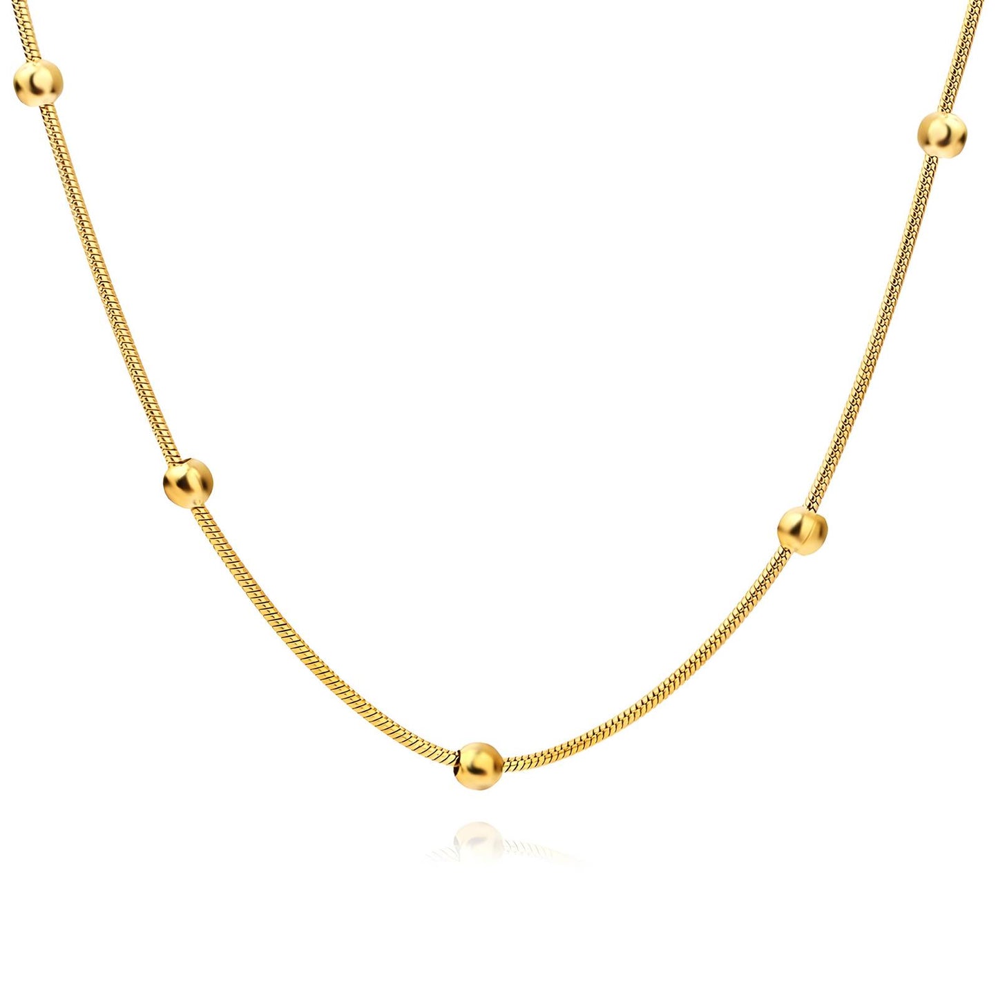 Elegant Chain Necklace in 18K Gold Plated Steel