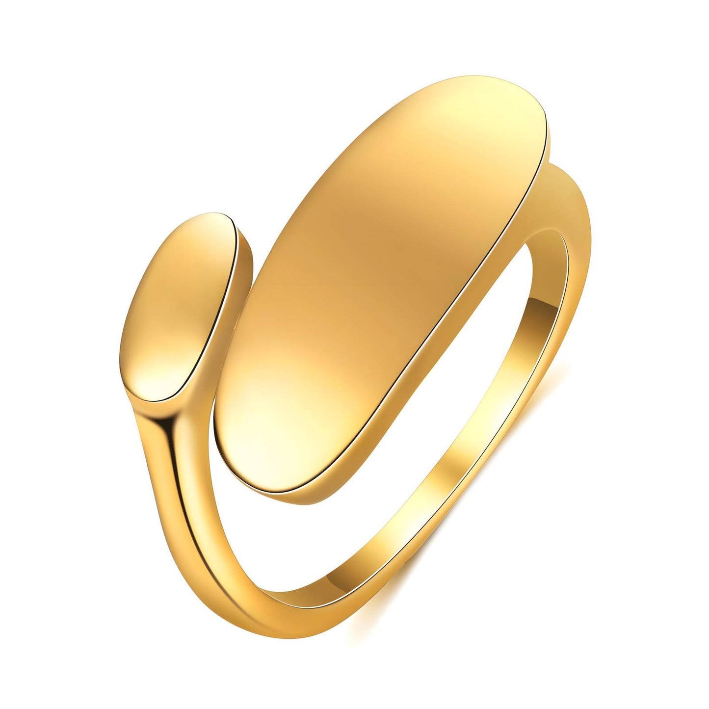 Modern Statement Band Ring in 18K Gold Plated Steel