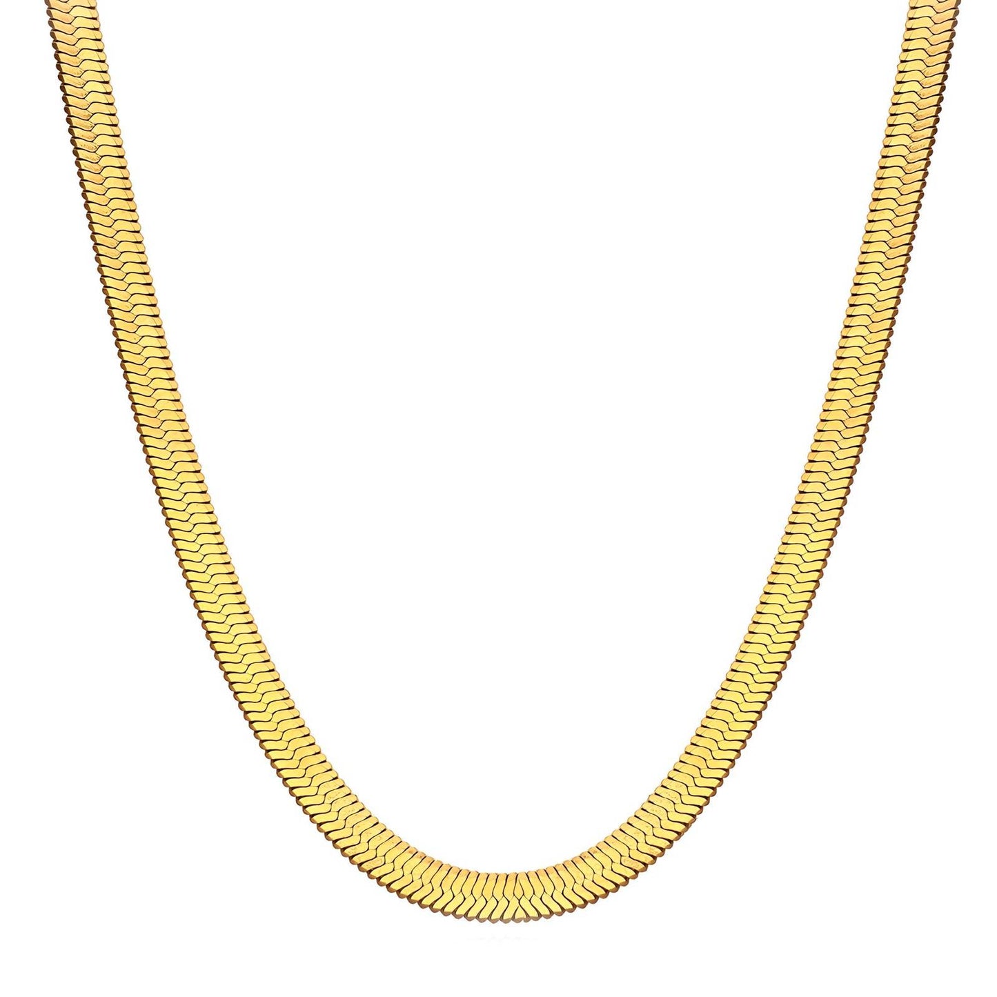 Contemporary Chain Necklace in 18K Gold Plated Steel