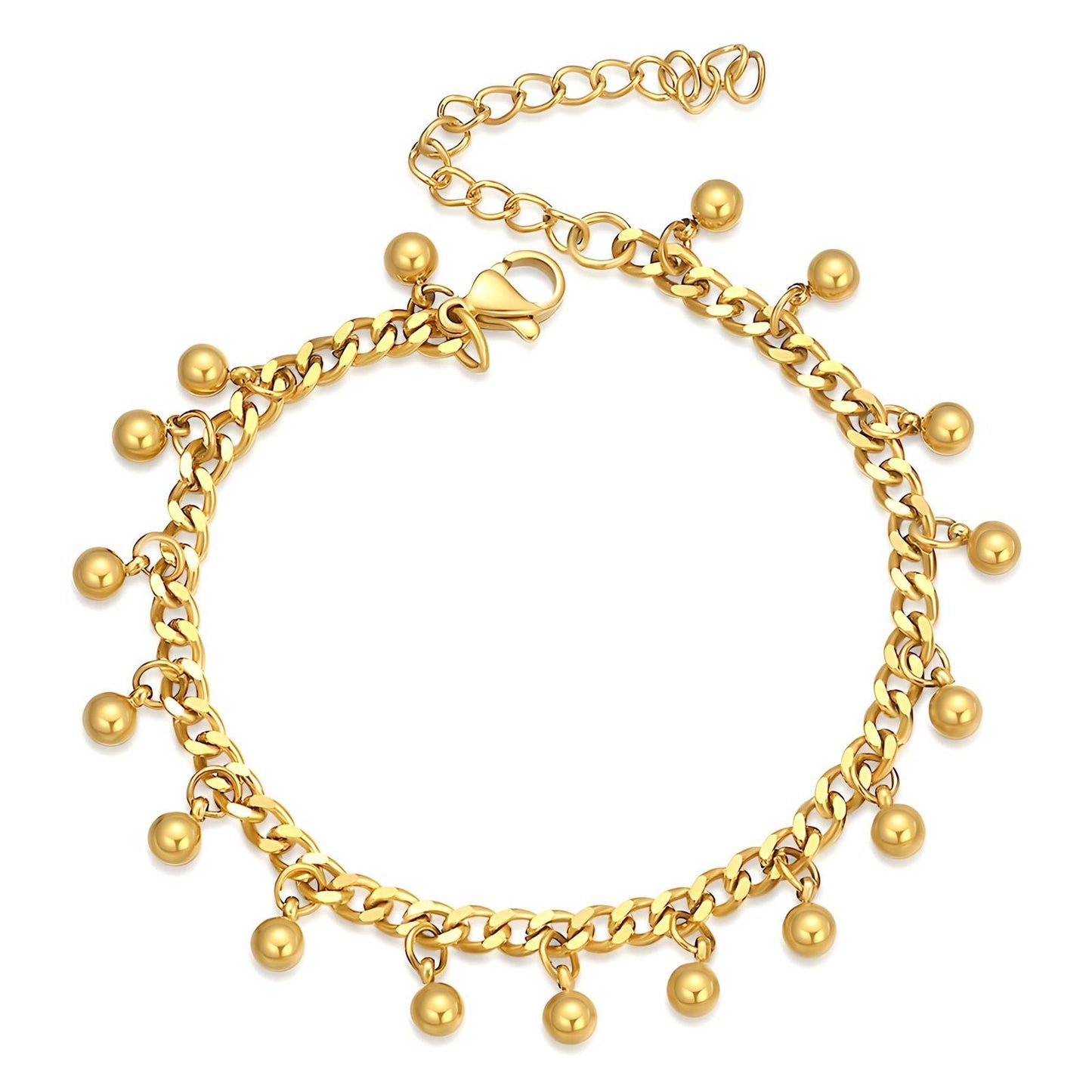 Elegant Link Bracelet in 18K Gold Plated Steel