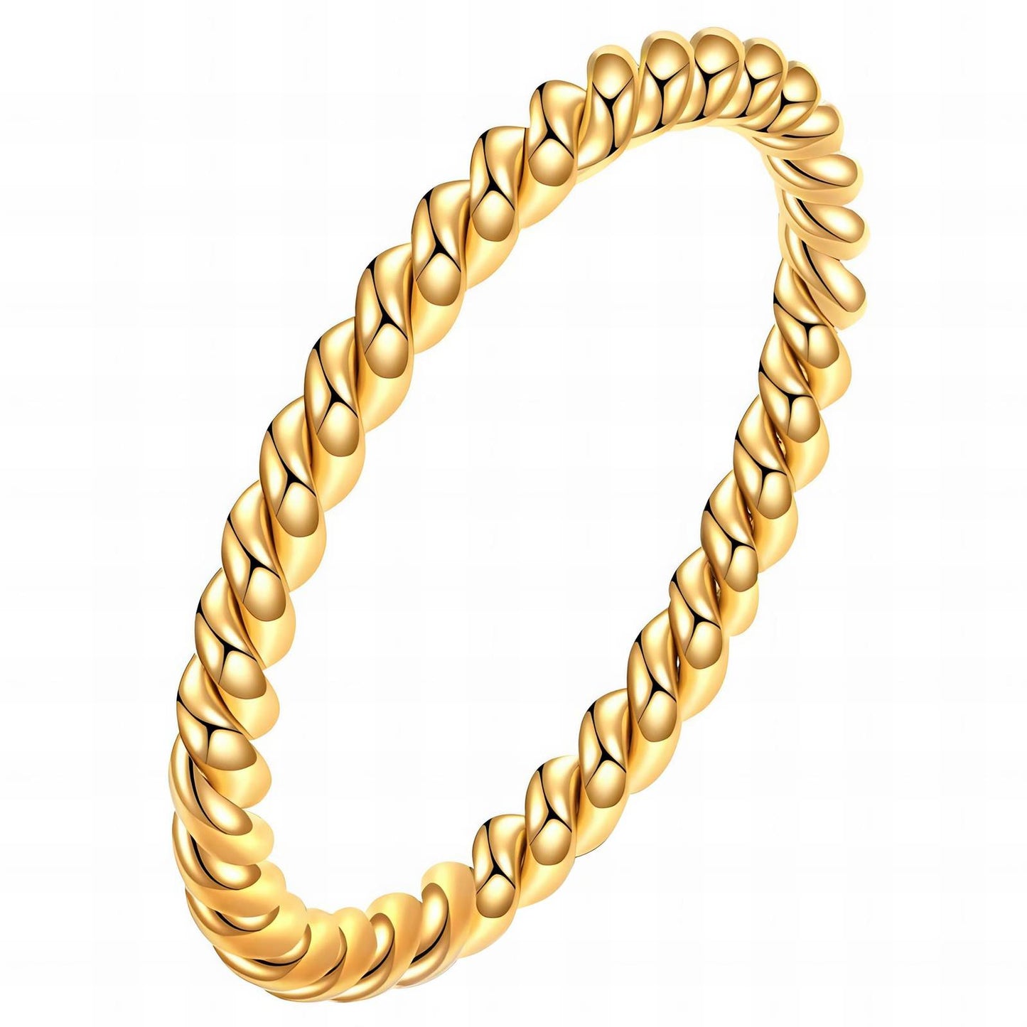 Contemporary Statement Band Ring in 18K Gold Plated Steel