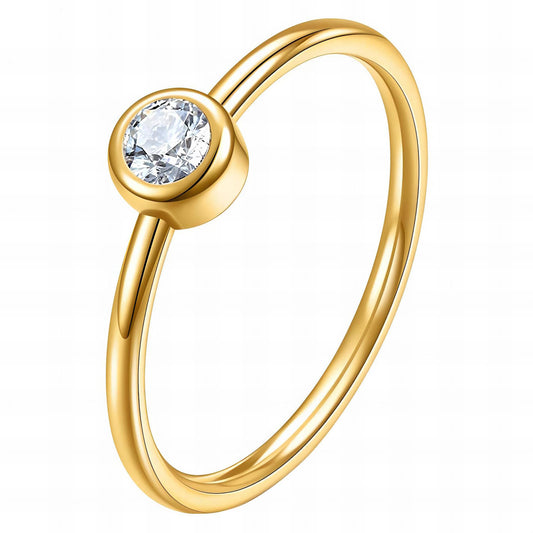 Contemporary Statement Band Ring in 18K Gold Plated Steel