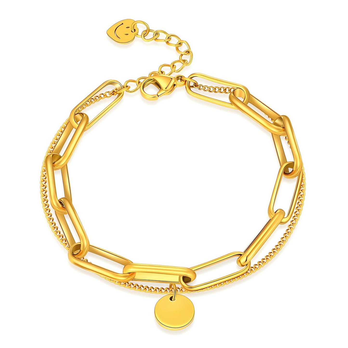 Modern Chain Bracelet in 18K Gold Plated Steel