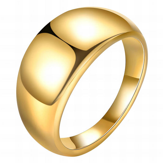 Luxe Statement Band Ring in 18K Gold Plated Steel