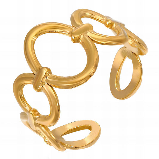 Modern Statement Band Ring in 18K Gold Plated Steel