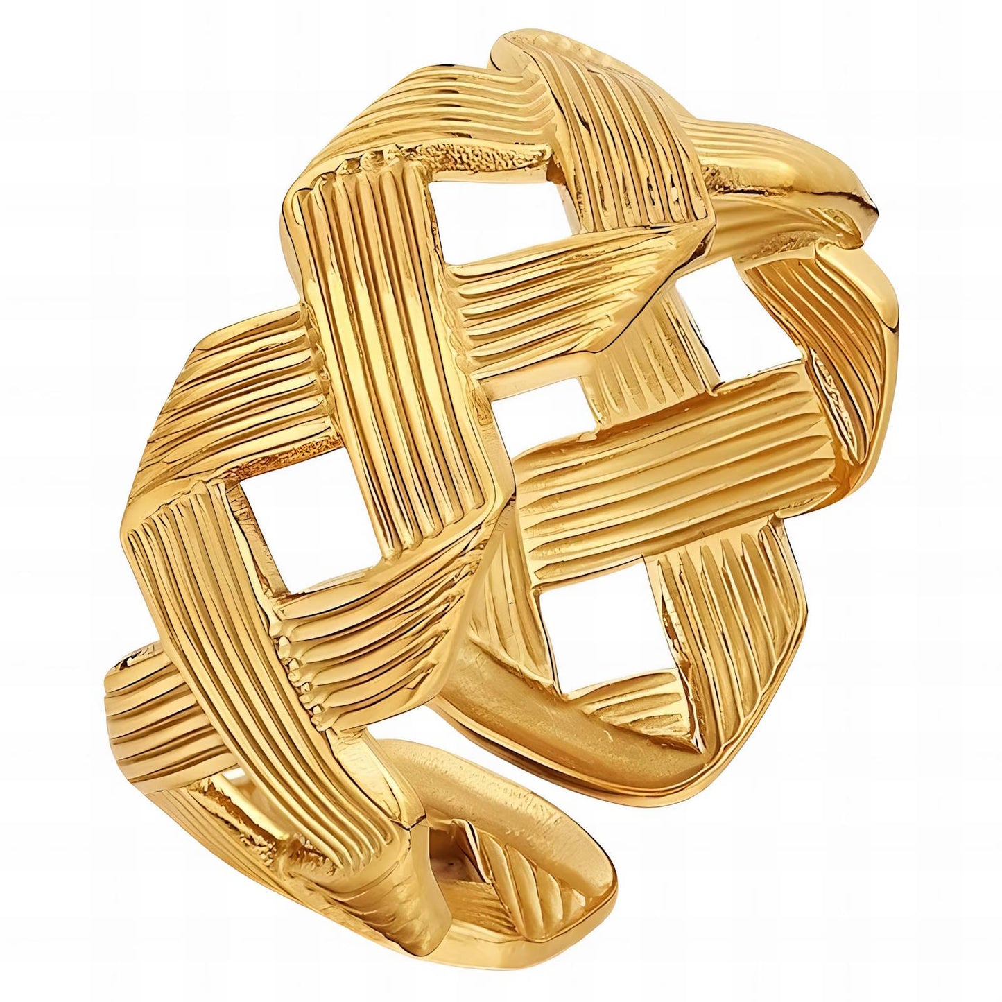 Minimalist Statement Band Ring in 18K Gold Plated Steel