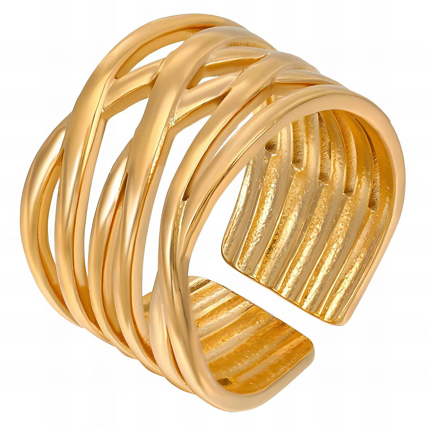 Minimalist Statement Band Ring in 18K Gold Plated Steel