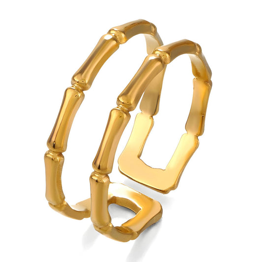 Luxe Statement Band Ring in 18K Gold Plated Steel