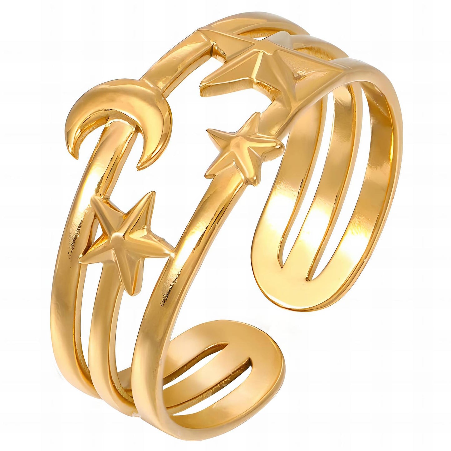 Celestial Zodiac Ring in 18K Gold Plated Steel