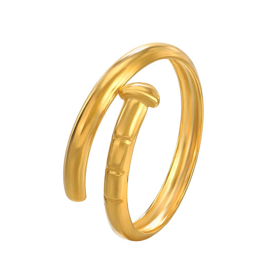 Minimalist Statement Band Ring in 18K Gold Plated Steel