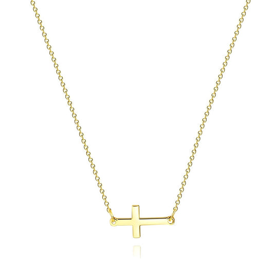 Faith Cross Pendant in 18K Gold Plated Steel