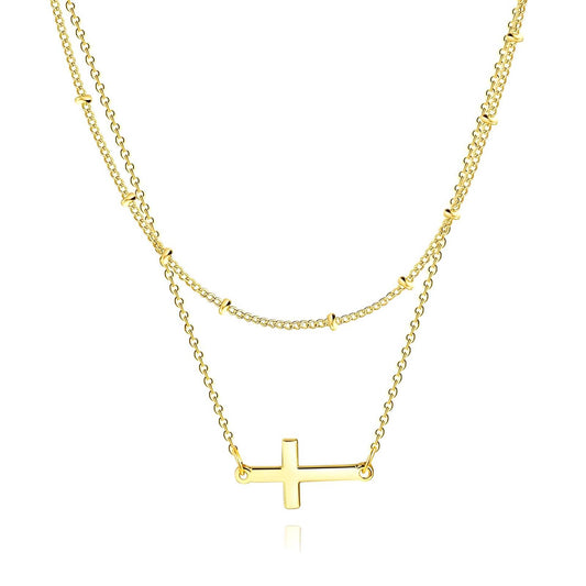 Faith Cross Pendant in 18K Gold Plated Steel