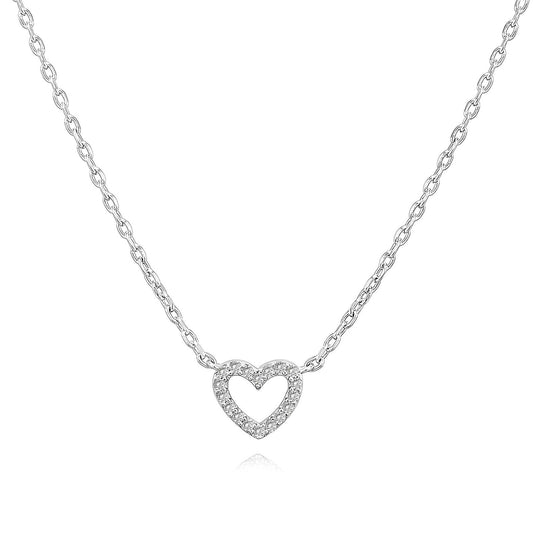 Romantic Double Hearts Necklace in Stainless Steel