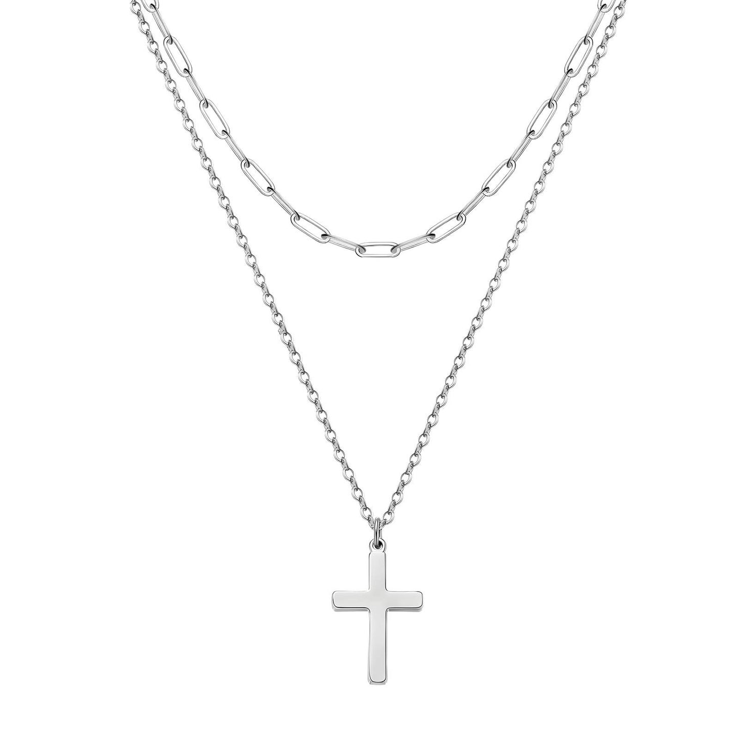 Faith Cross Pendant in Stainless Steel