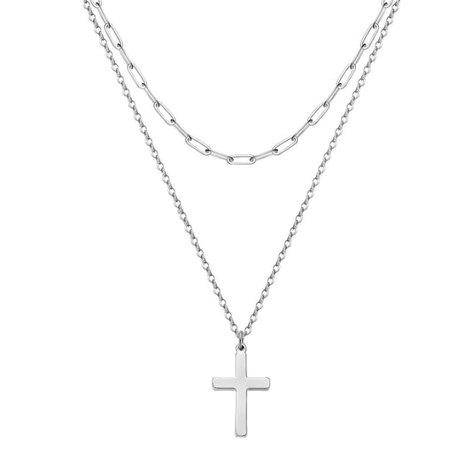 Faith Cross Pendant in Stainless Steel