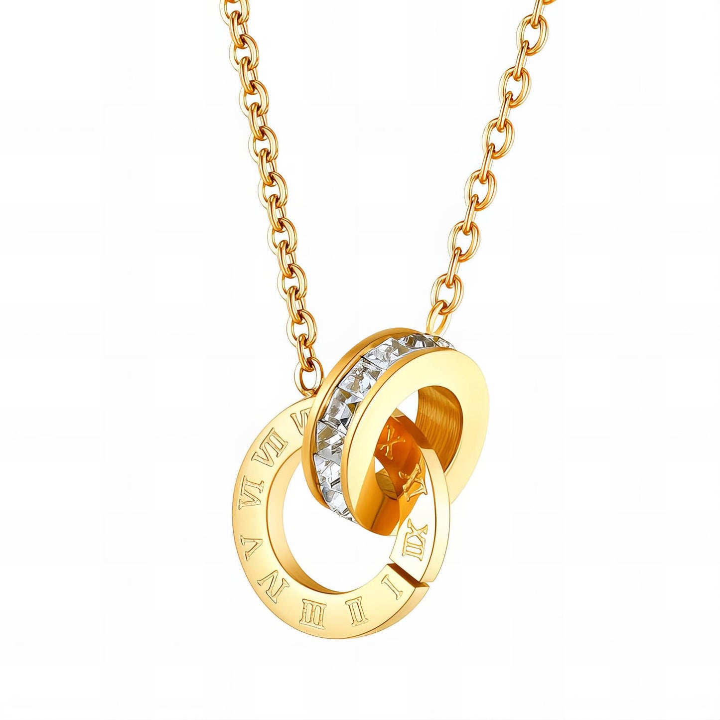 Contemporary Chain Necklace in 18K Gold Plated Steel