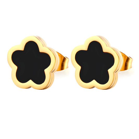 18K gold plated Stainless steel  Flowes earrings,