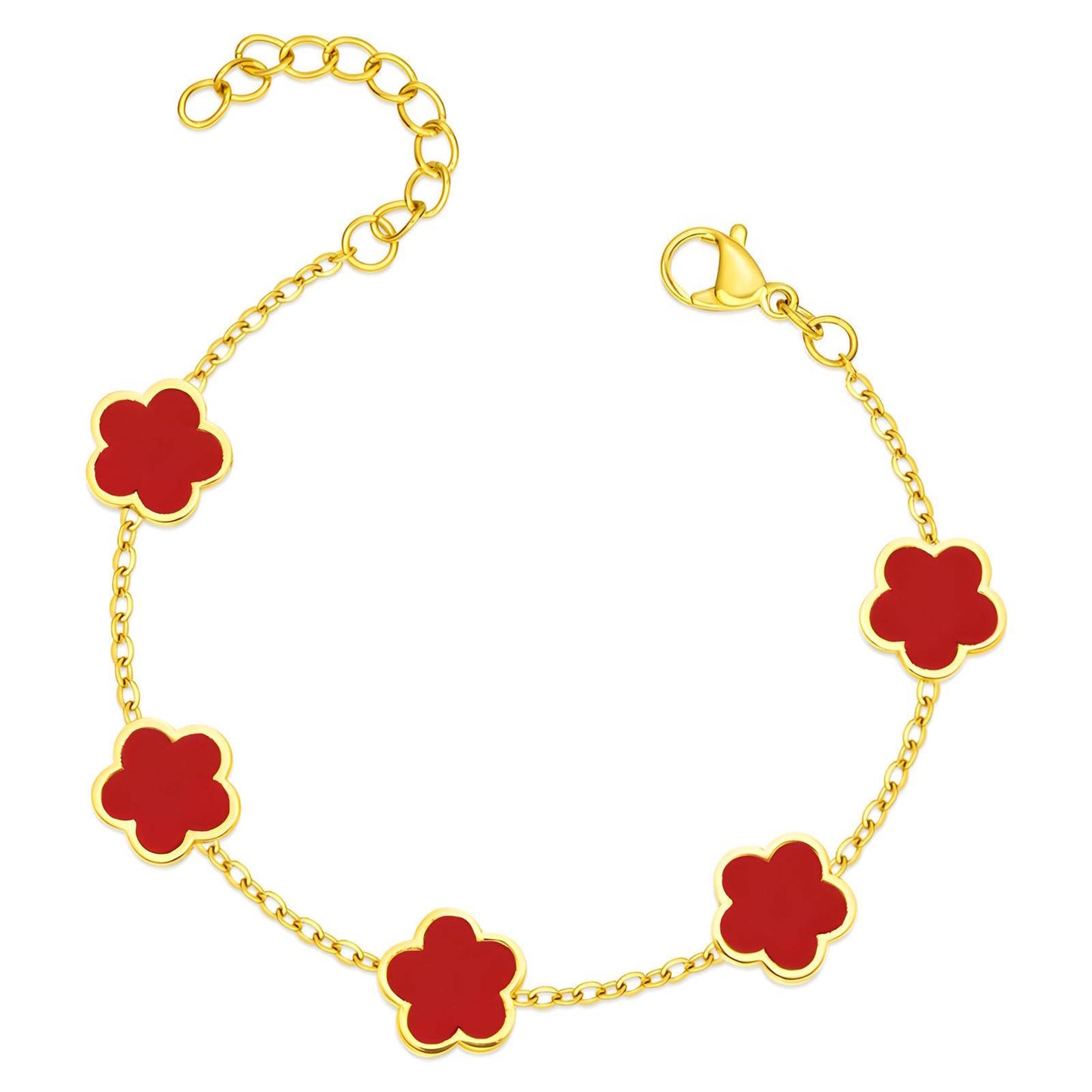 Pulsera Flower Meadow de acero inoxidable bañada en oro de 18 quilates.