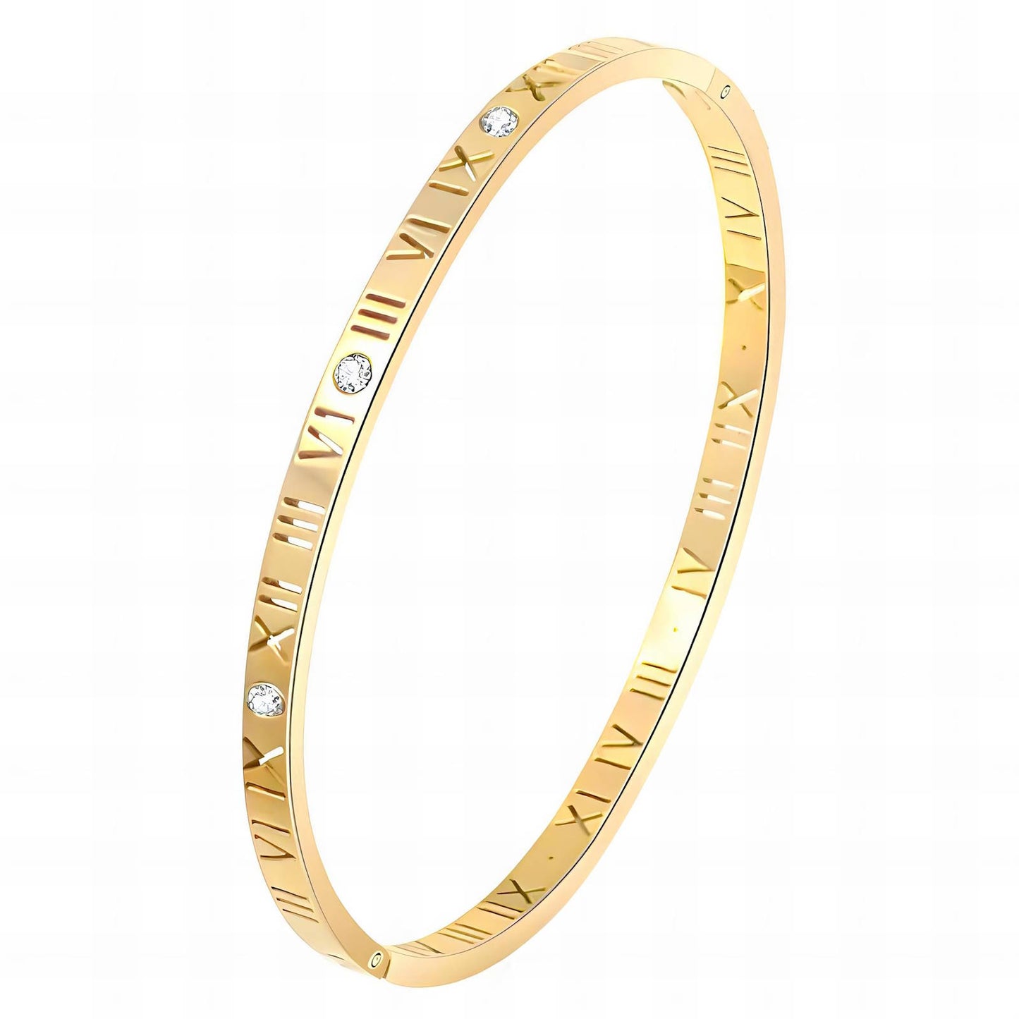 Contemporary Link Bracelet in 18K Gold Plated Steel