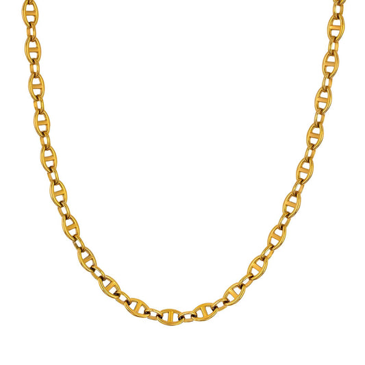 Elegant Chain Necklace in 18K Gold Plated Steel