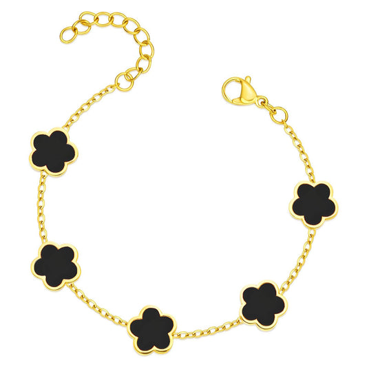 Floral Meadow Chain Bracelet in 18K Gold Plated Steel