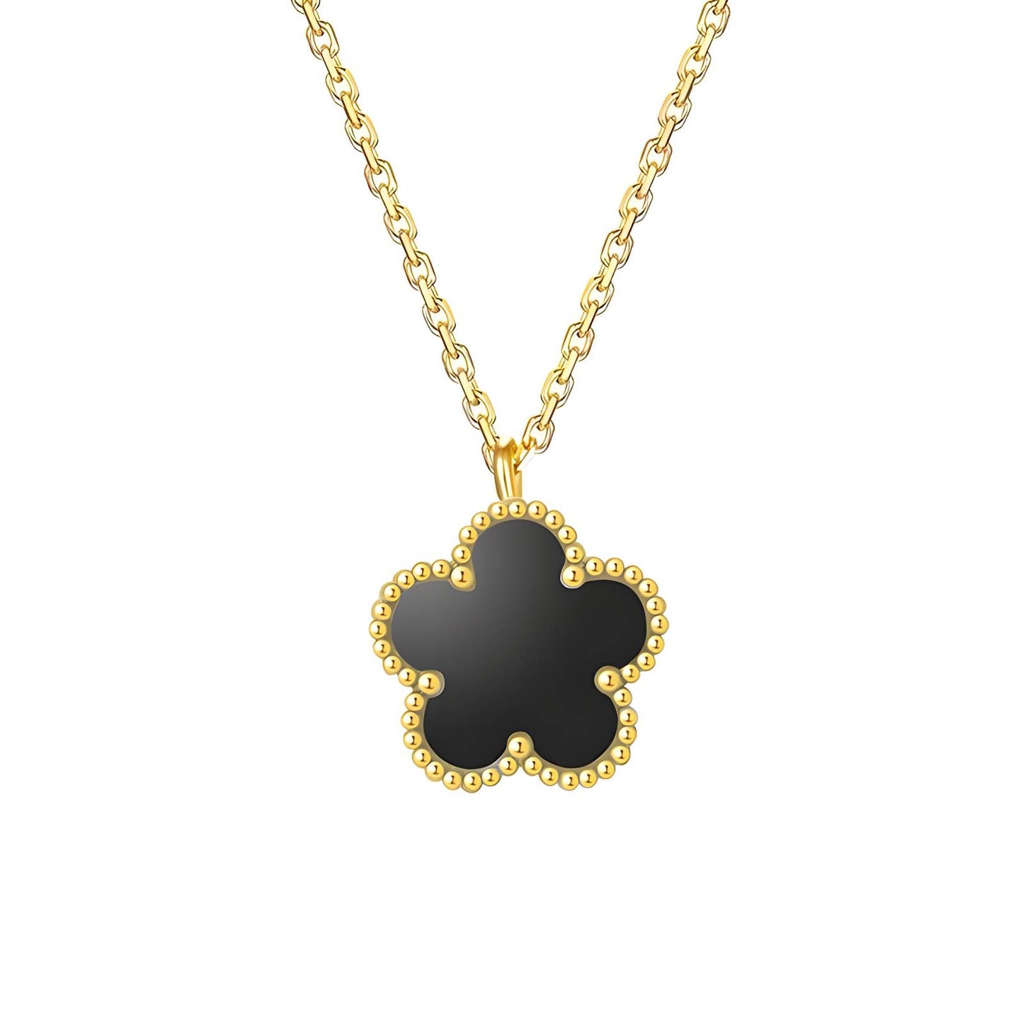 Delicate Flower Pendant in 18K Gold Plated Steel