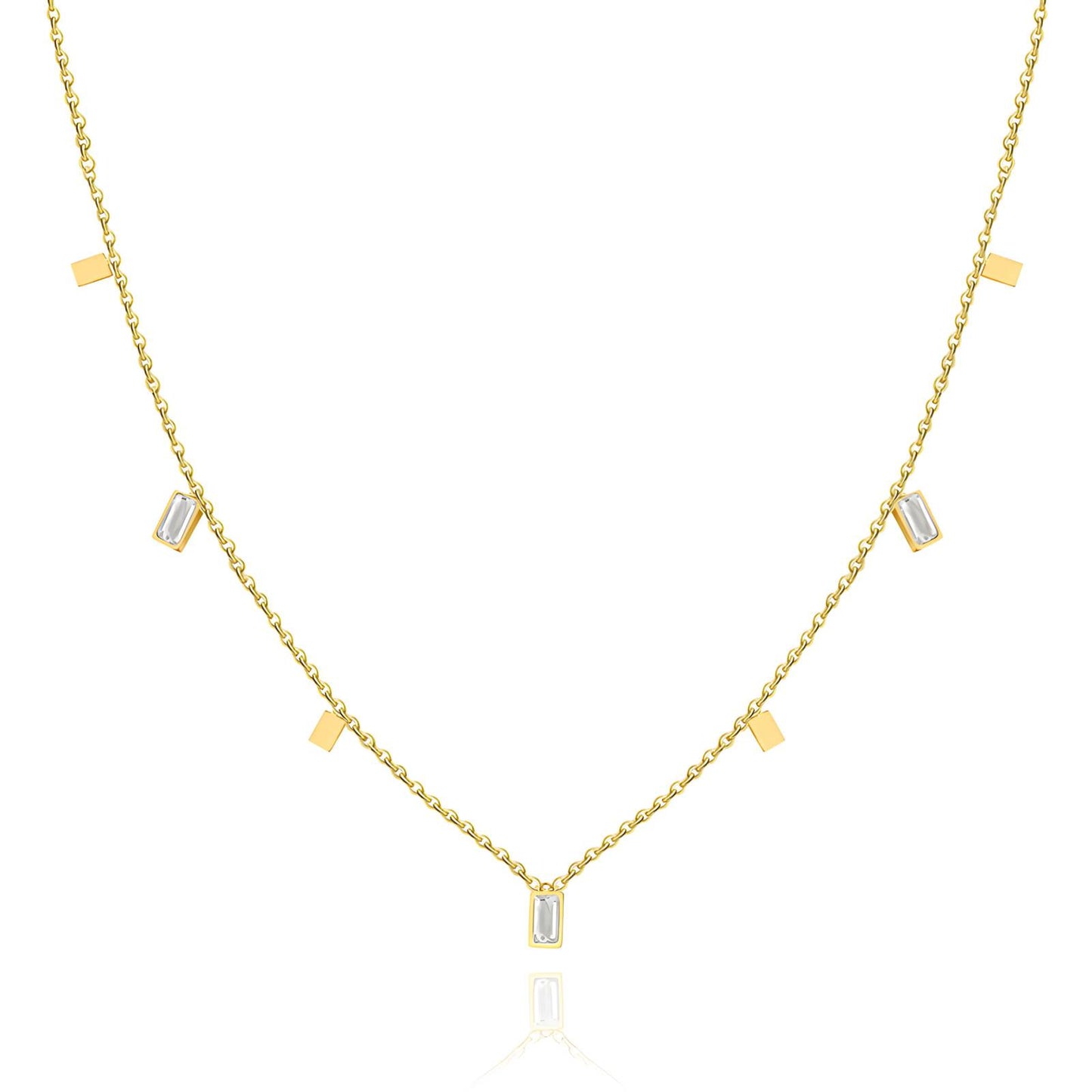 Elegant Chain Necklace in 18K Gold Plated Steel