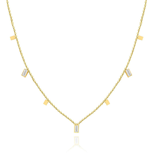 Elegant Chain Necklace in 18K Gold Plated Steel