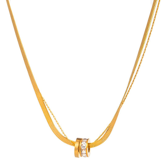 Elegant Chain Necklace in 18K Gold Plated Steel