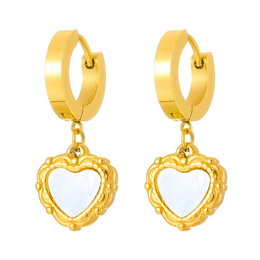 18K gold plated Stainless steel  Heart earrings,