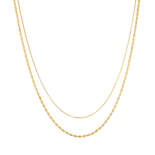 Elegant Chain Necklace in 18K Gold Plated Steel