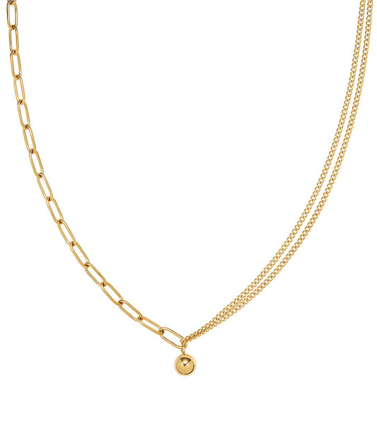 Modern Chain Necklace in 18K Gold Plated Steel