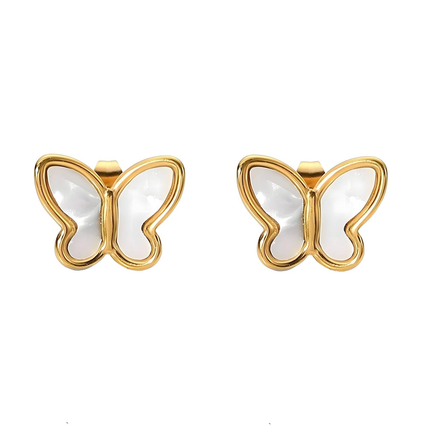 18K gold plated Stainless steel  Butterflies earrings,