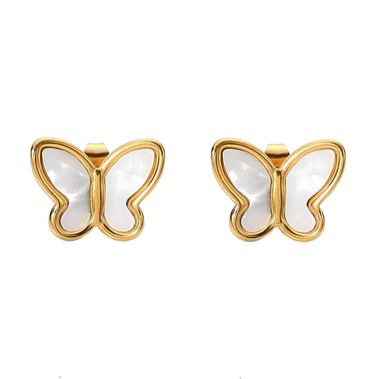 18K gold plated Stainless steel  Butterflies earrings,