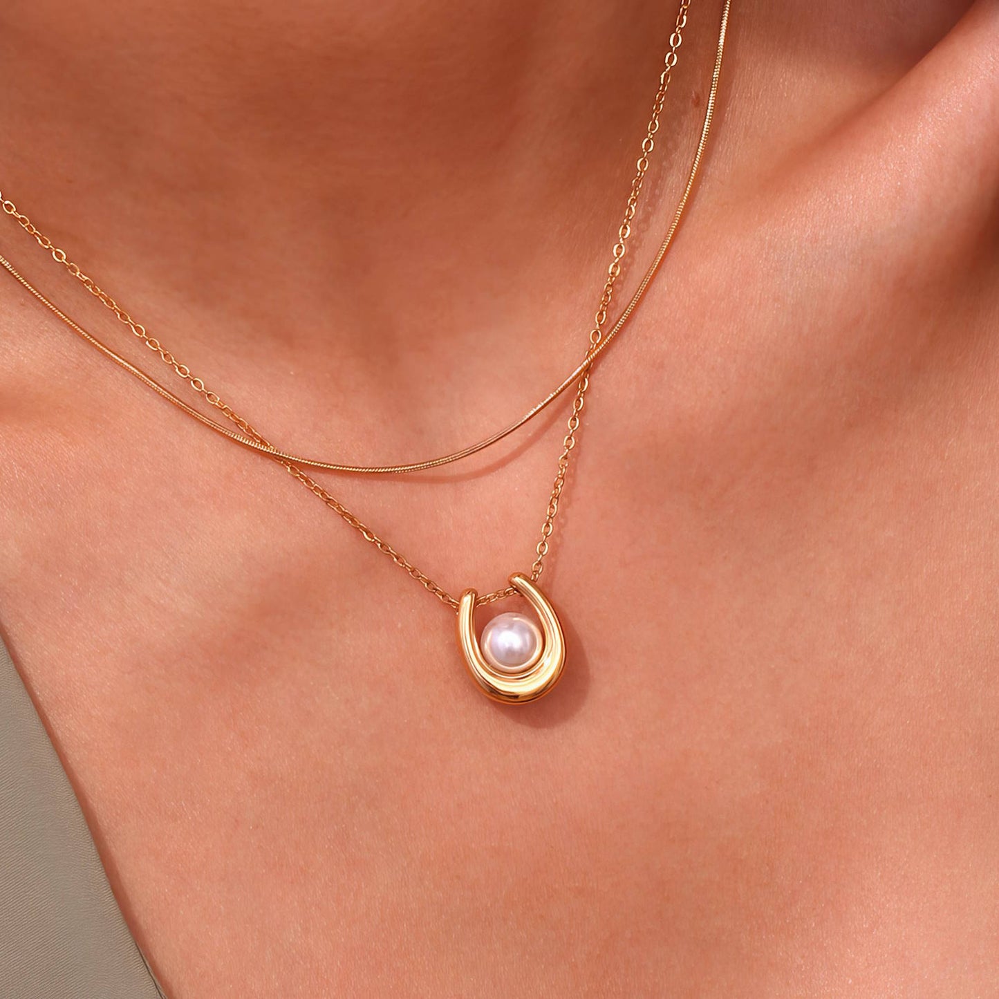 Classic Chain Necklace in 18K Gold Plated Steel