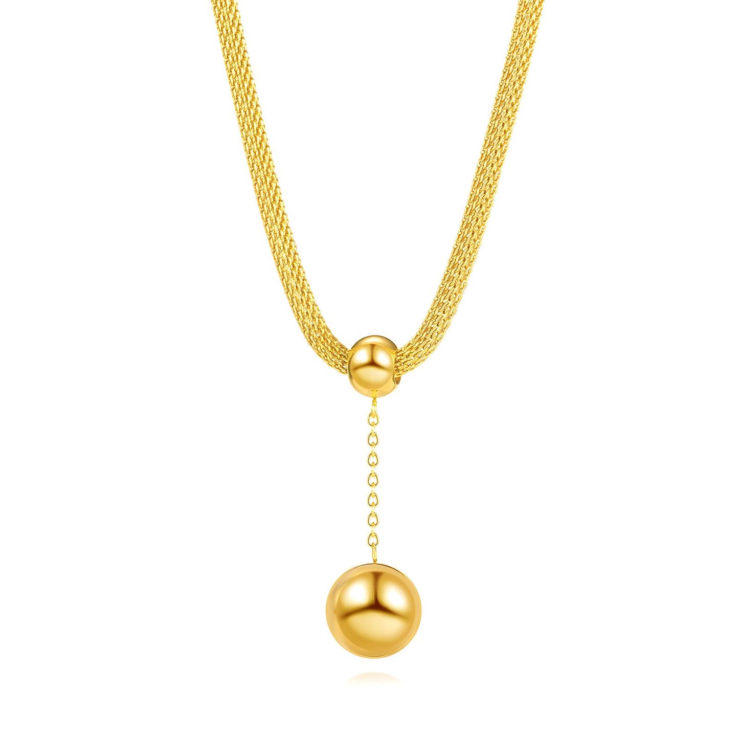 Elegant Chain Necklace in 18K Gold Plated Steel