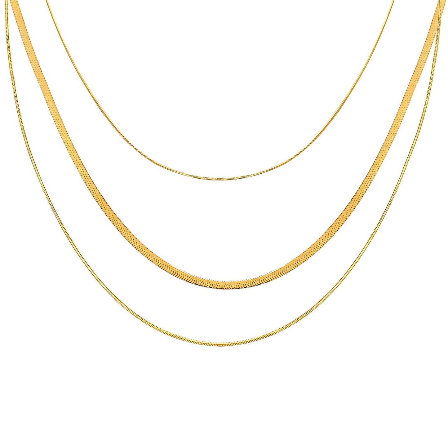 Classic Chain Necklace in 18K Gold Plated Steel