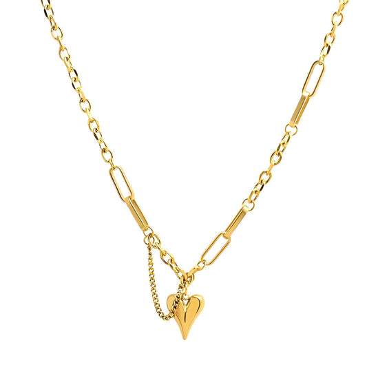 Delicate Heart Pendant in 18K Gold Plated Steel