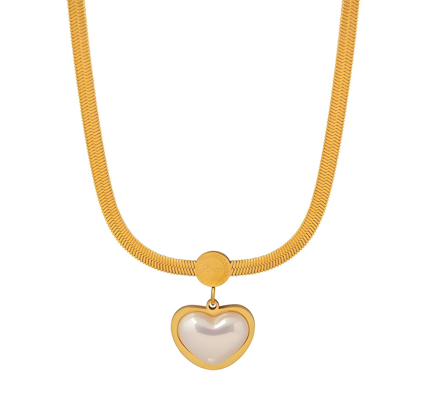 Delicate Heart Pendant in 18K Gold Plated Steel