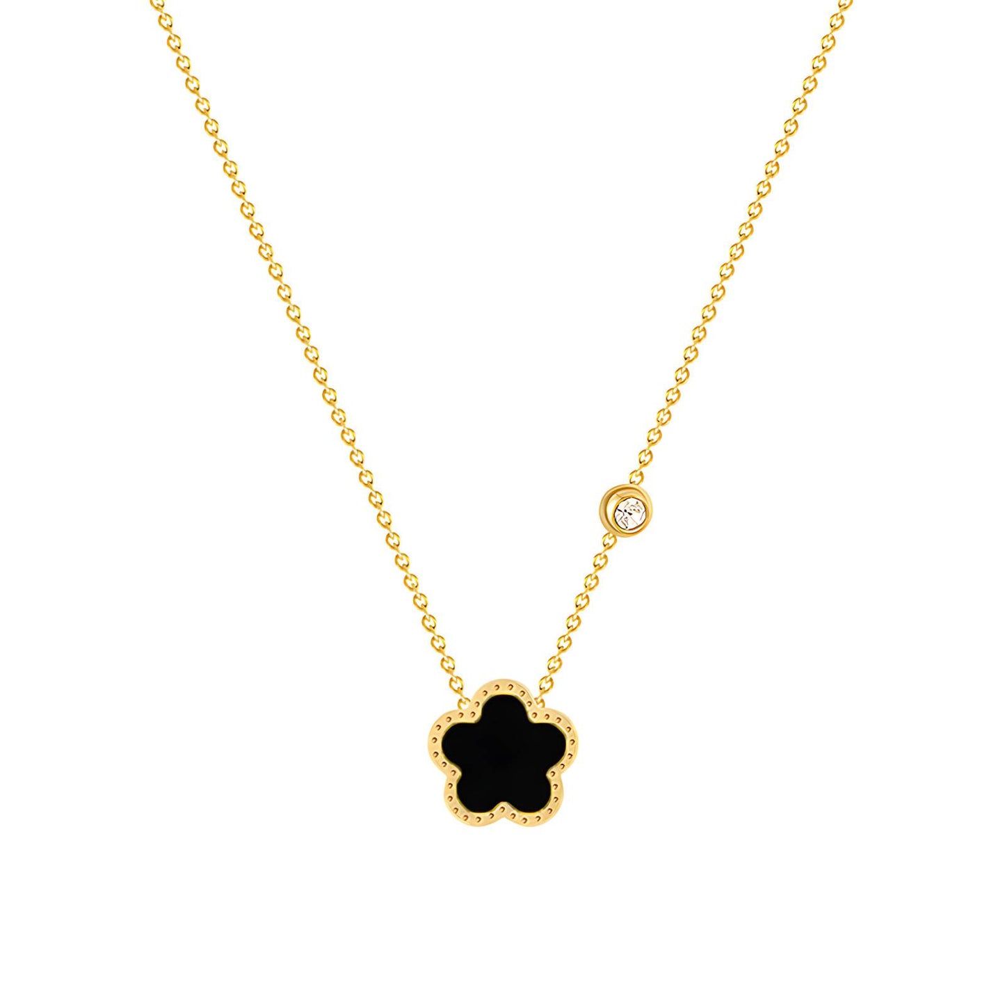 Delicate Flower Pendant in 18K Gold Plated Steel