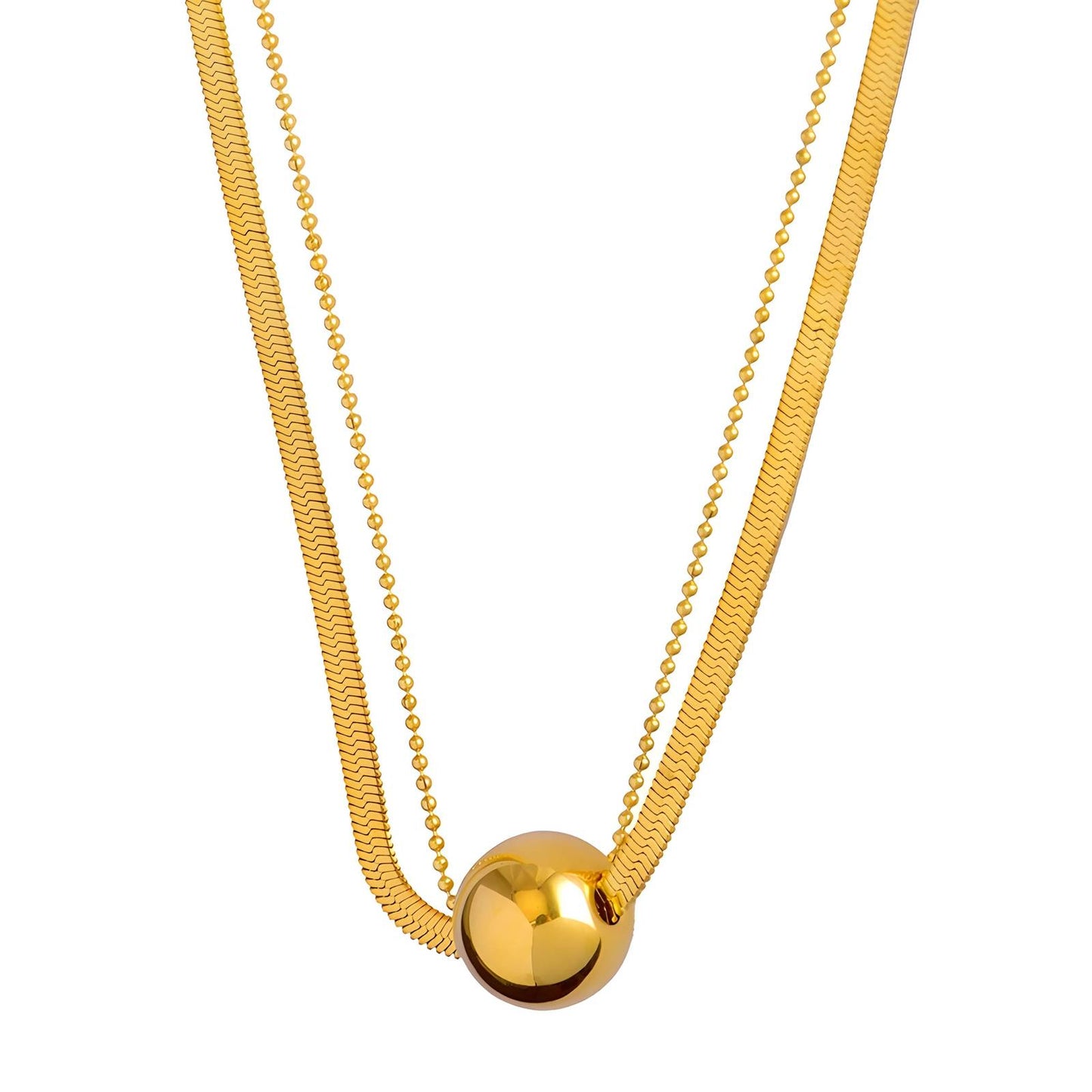 Modern Chain Necklace in 18K Gold Plated Steel