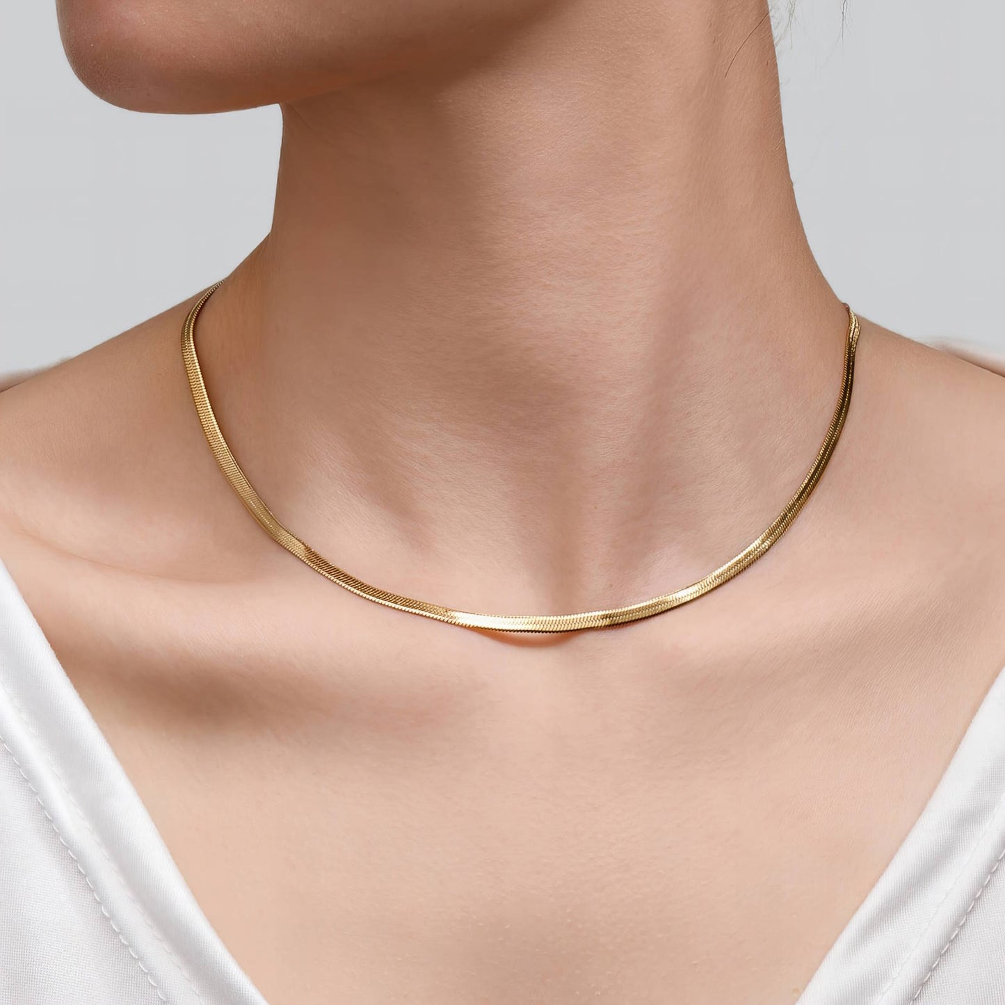 Modern Chain Necklace in 18K Gold Plated Steel