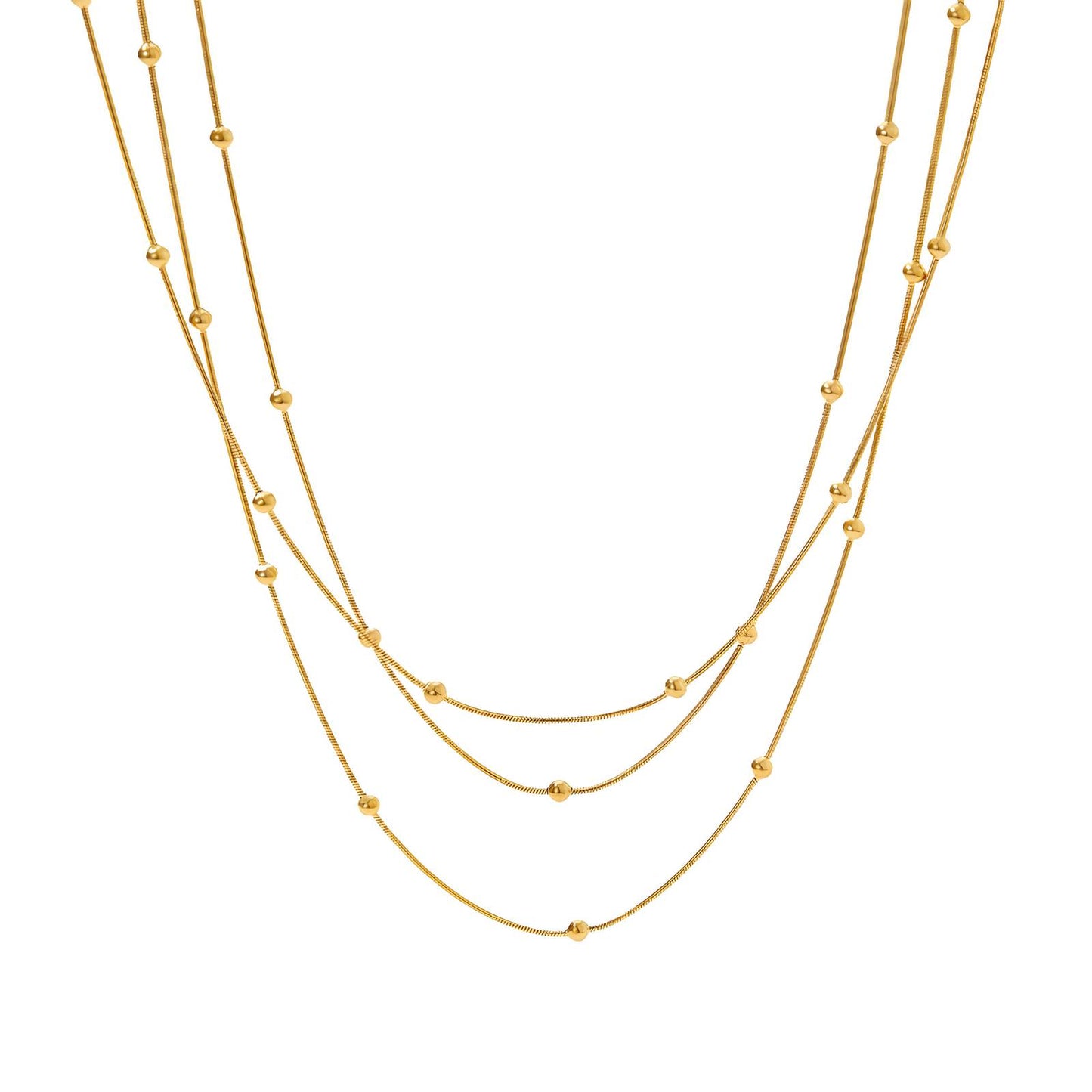 Modern Chain Necklace in 18K Gold Plated Steel