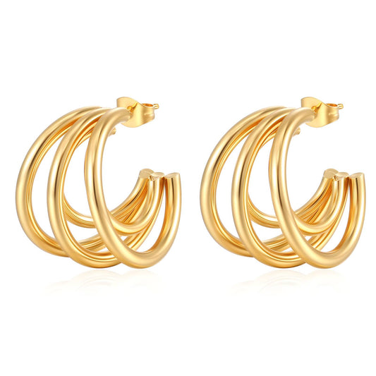 18K gold plated Stainless steel earrings,