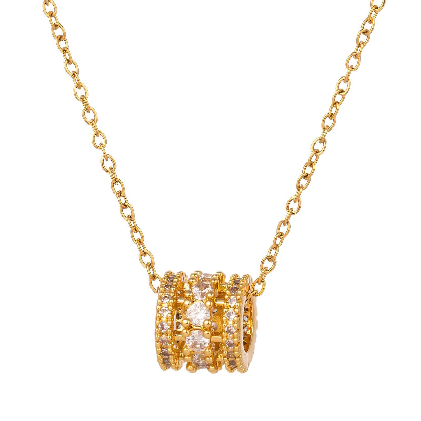 Contemporary Chain Necklace in 18K Gold Plated Steel