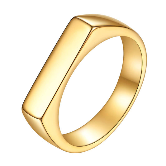 Classic Statement Band Ring in 18K Gold Plated Steel