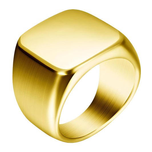 Minimalist Statement Band Ring in 18K Gold Plated Steel