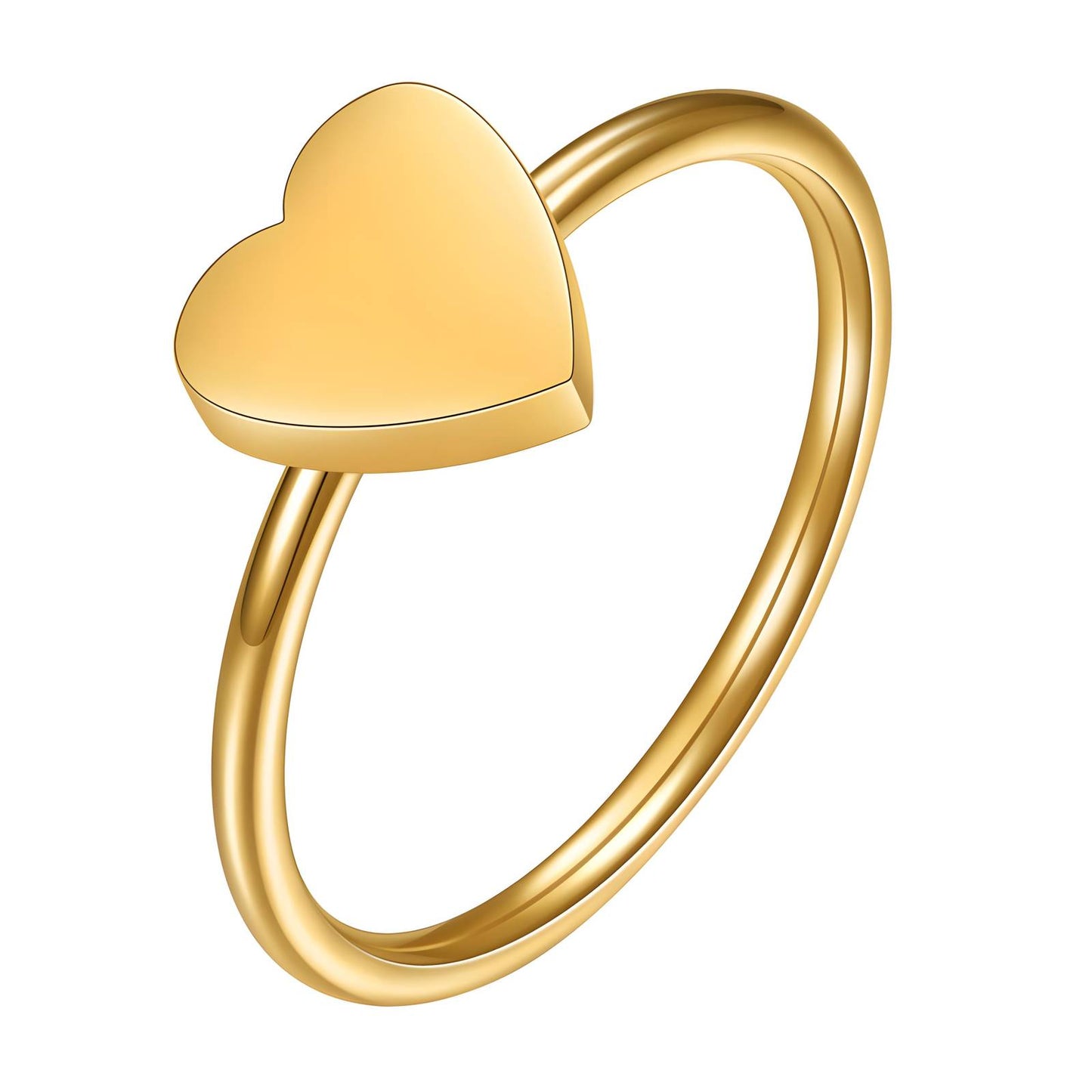 Delicate Love Heart Ring in 18K Gold Plated Steel