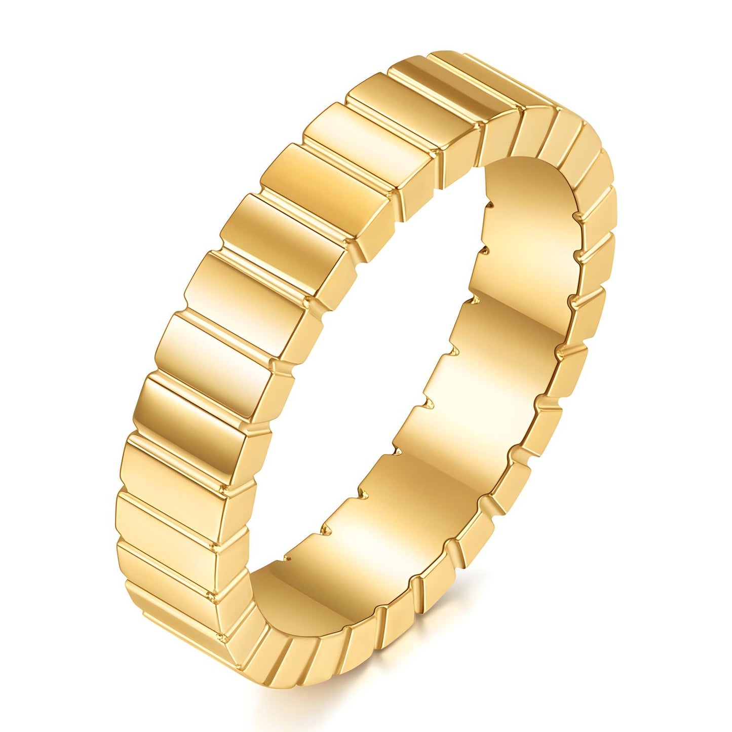 Luxe Statement Band Ring in 18K Gold Plated Steel