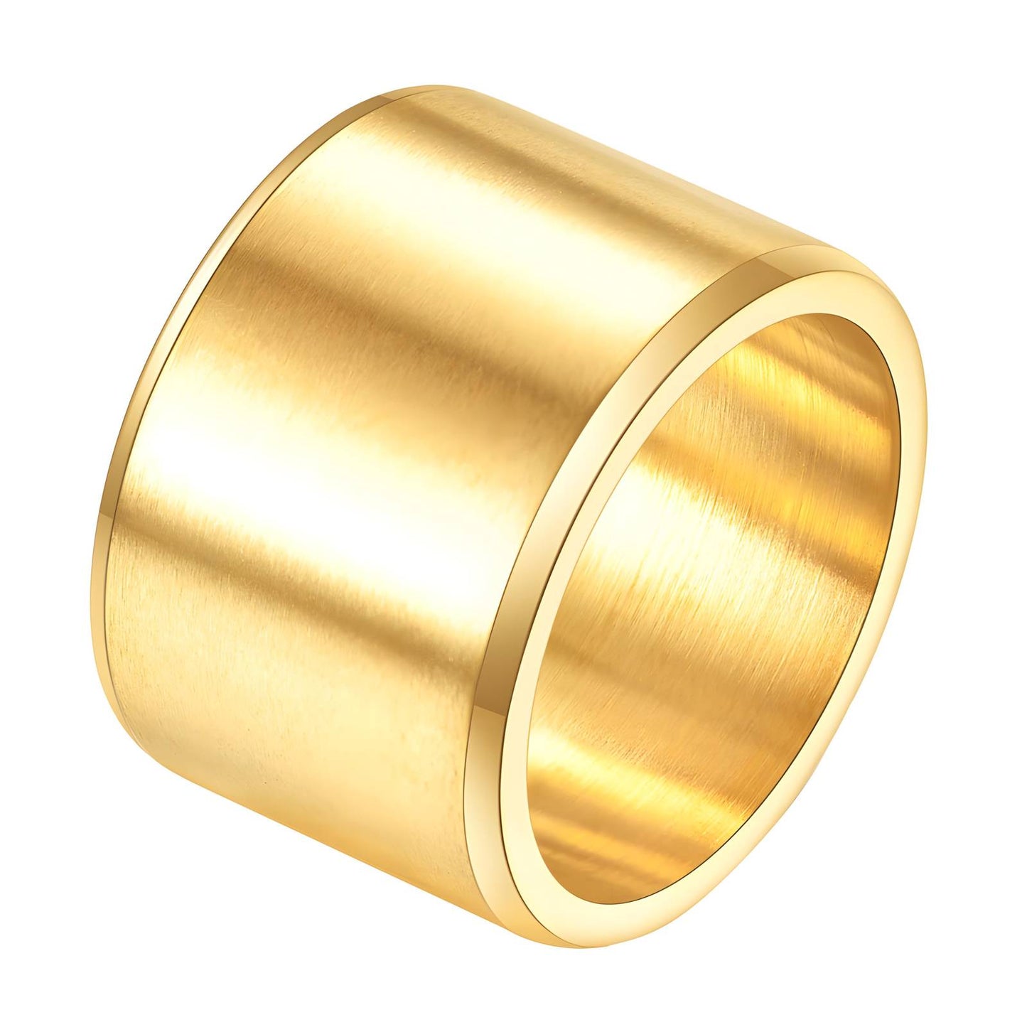 Modern Statement Band Ring in 18K Gold Plated Steel